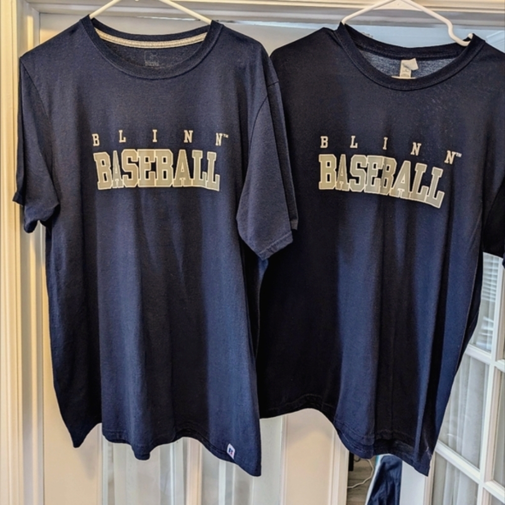 Two Shirts Bundle - Men's Blinn College Baseball Tee Shirt (RUSSELL / JERZEES)